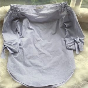 Babaton from Aritzia off the shoulder top.